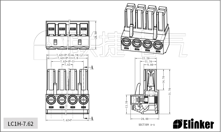 端子 连接端子  弹簧直插 