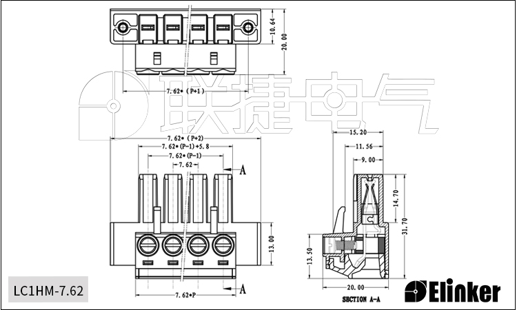 端子 连接端子  弹簧直插 