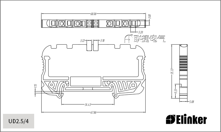 联捷 弹簧直插 轨道式 接线端子