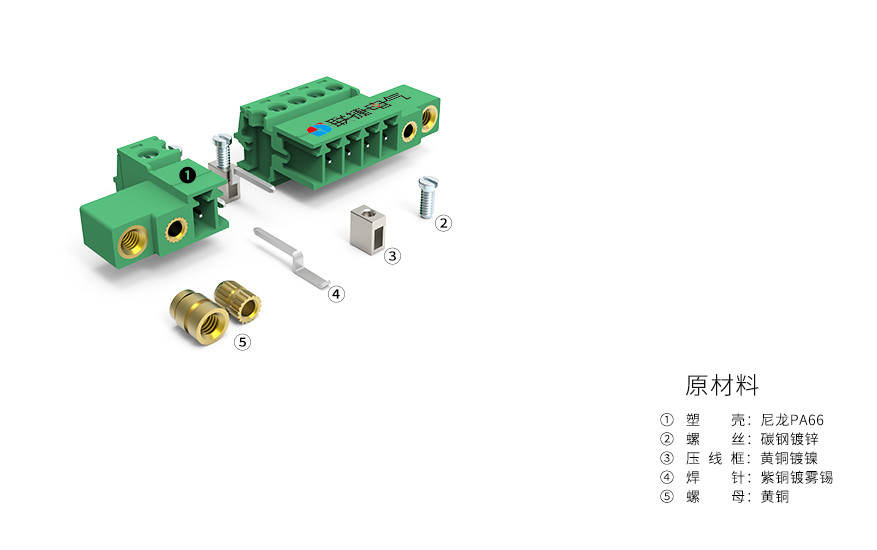 上海联捷LC10MGC1-3.81穿墙插拔式接线端子小体积微型绿色连接器