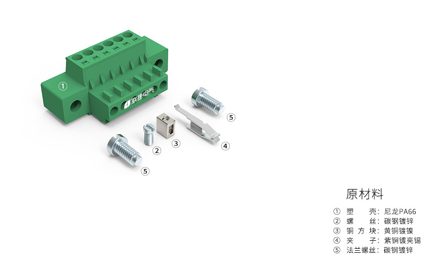 LC1M-2.5联捷插拔式接线端子带法兰