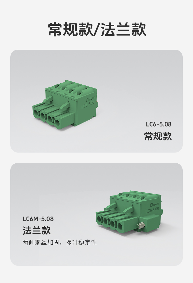 LC6-5.0/LC6-5.08插拔式弹簧快速接线端子