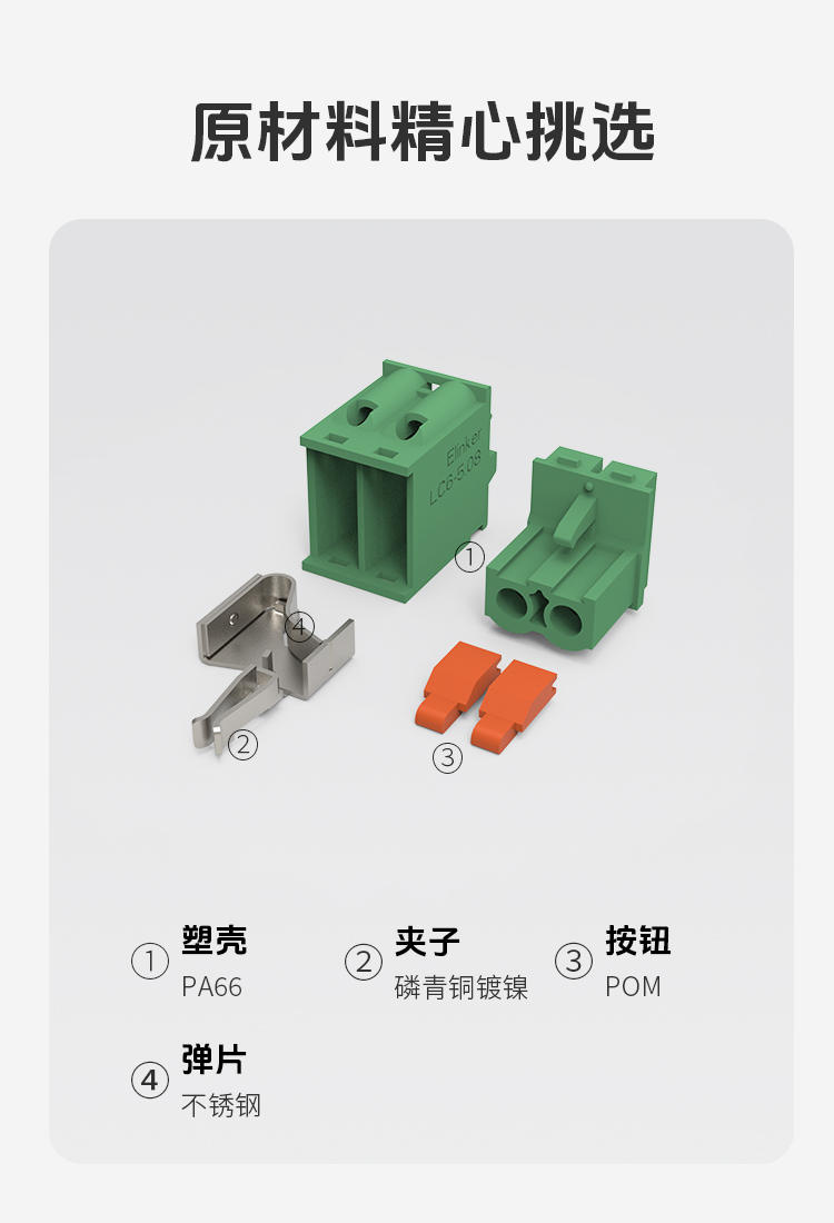 LC6-5.0/LC6-5.08插拔式弹簧快速接线端子
