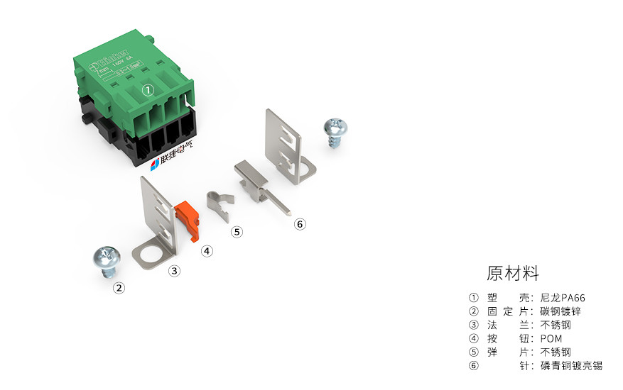 lc880n-2.54双侧面板固定式插拔接线端子