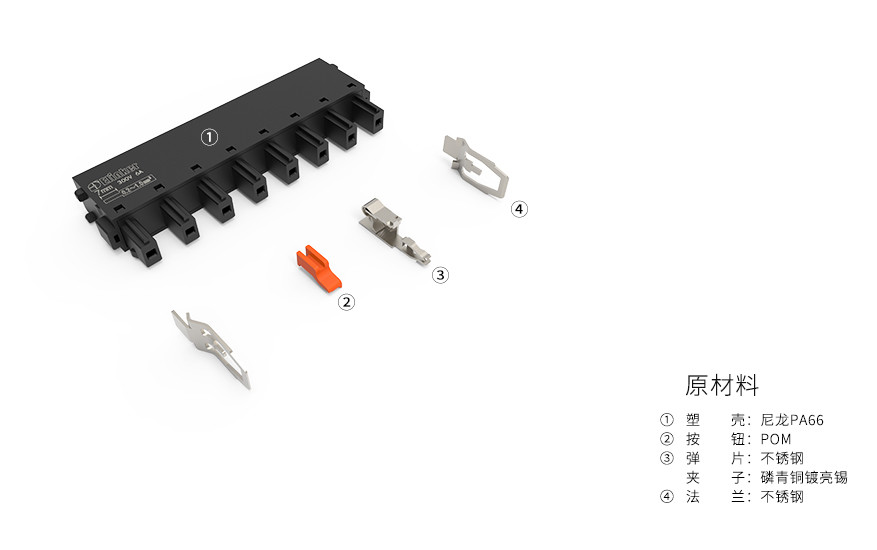 LC8XM-5.08上海联捷黑色小体积带法兰插拔式端子