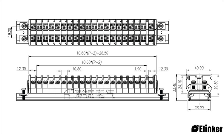 上海联捷JH9-25A轨道式端子排规格书